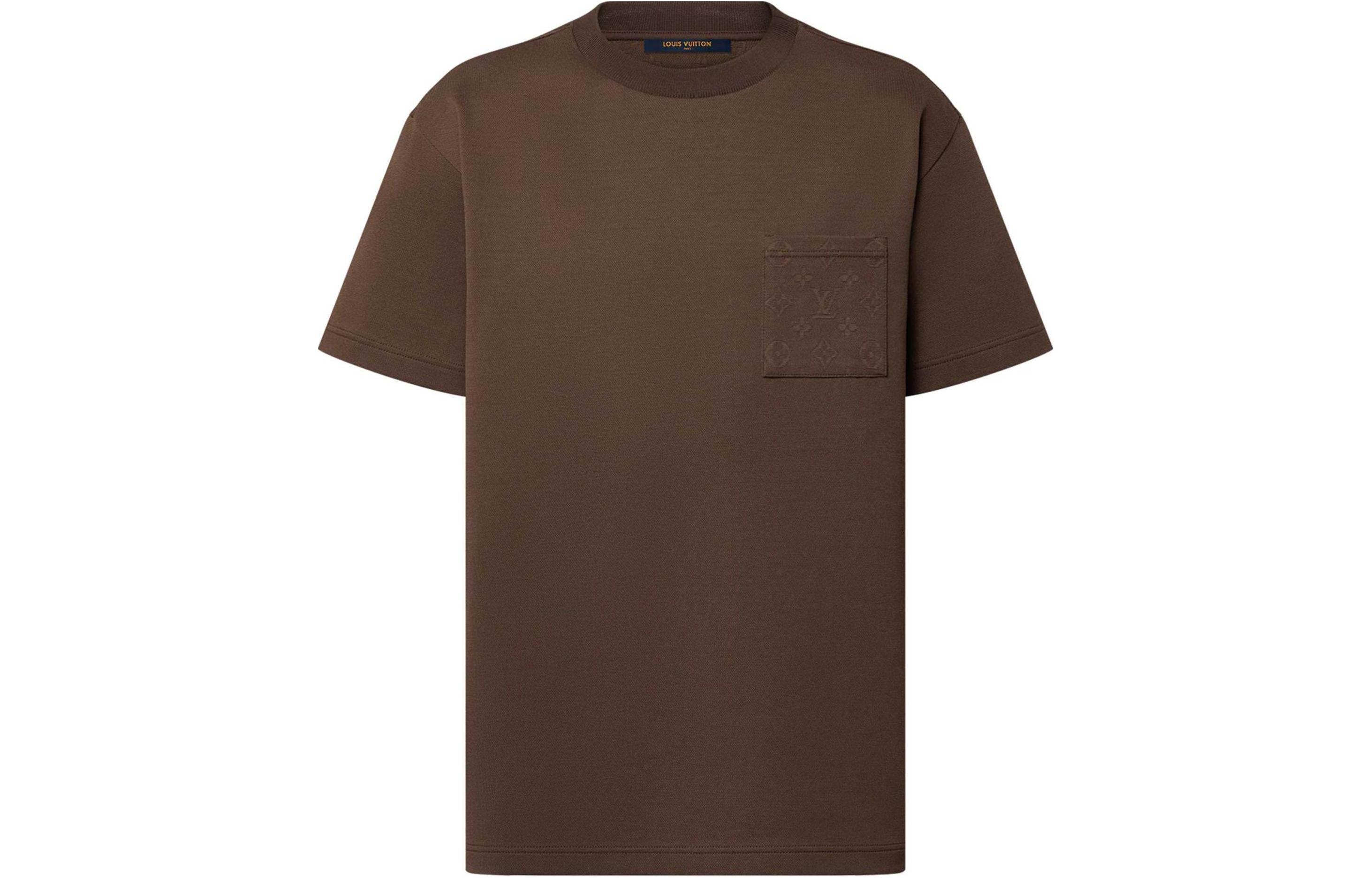 Order 路易威登 x Tyler SS24 压纹标志巧克力棕色口袋短袖T恤 1AFPT6