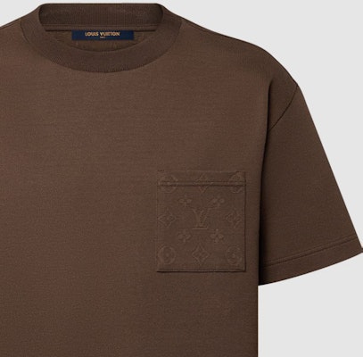 路易威登 x Tyler SS24 压纹标志巧克力棕色口袋短袖T恤 1AFPT6 Cheap 路易威登 x Tyler SS24 压纹标志巧克力棕色口袋短袖T恤 1AFPT6