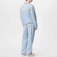 Shop LOUIS VUITTON x Tyler SS24 刺繡牛仔外套 淺藍色 長袖 1AFRXI