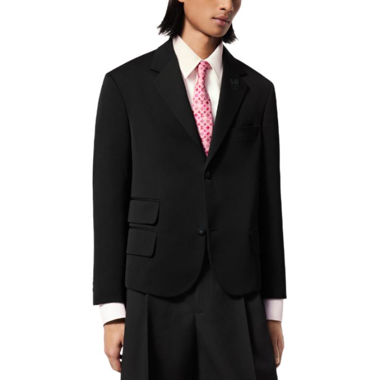 Details for LOUIS VUITTON x Tyler SS24 Embroidered Logo Long Sleeve Blazer Black 1AFRD1