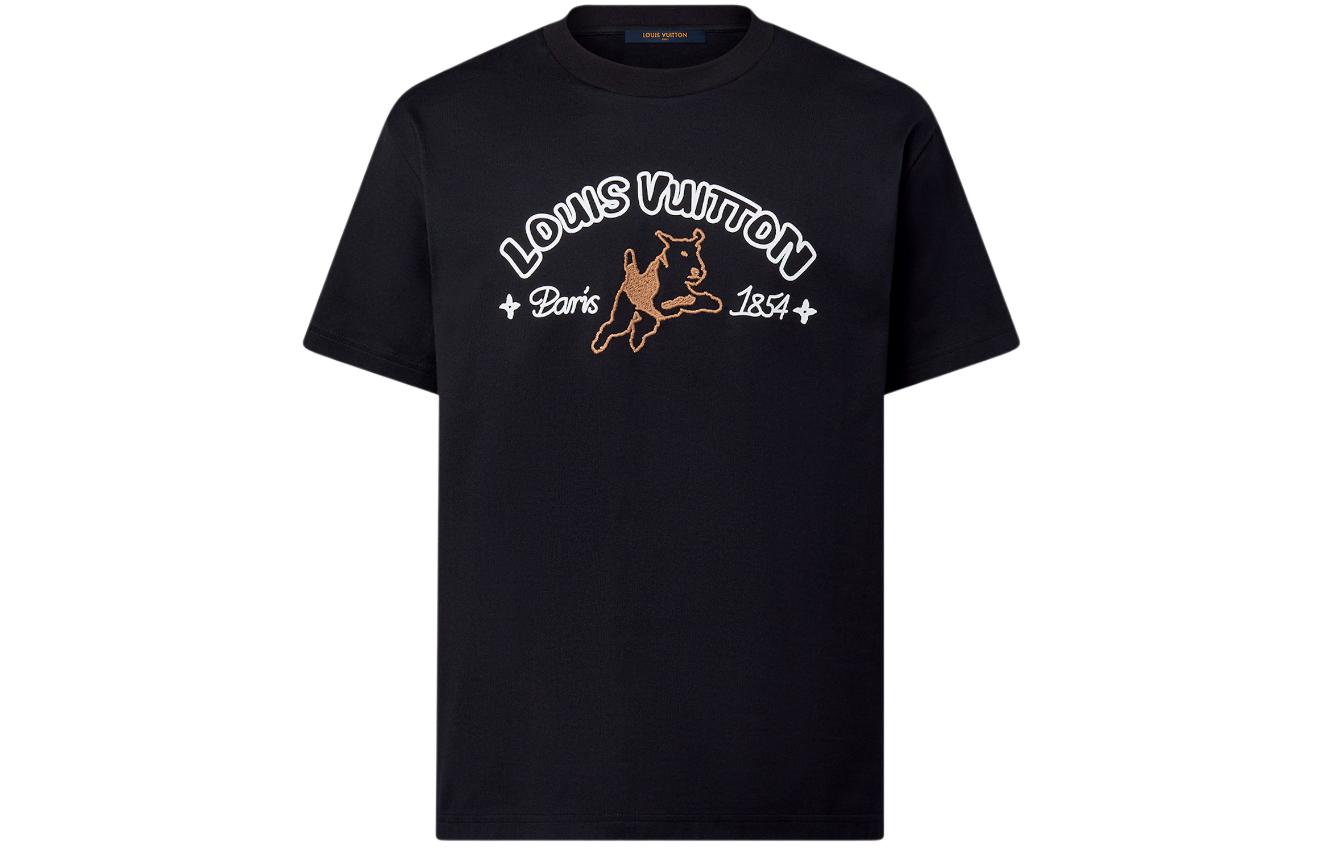 LOUIS VUITTON Tyler SS24 Embroidered Logo Short Sleeve T-Shirt Black Menswear 1AFQ67