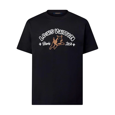 LOUIS VUITTON Tyler SS24 Embroidered Logo Short Sleeve T-Shirt Black Menswear 1AFQ67