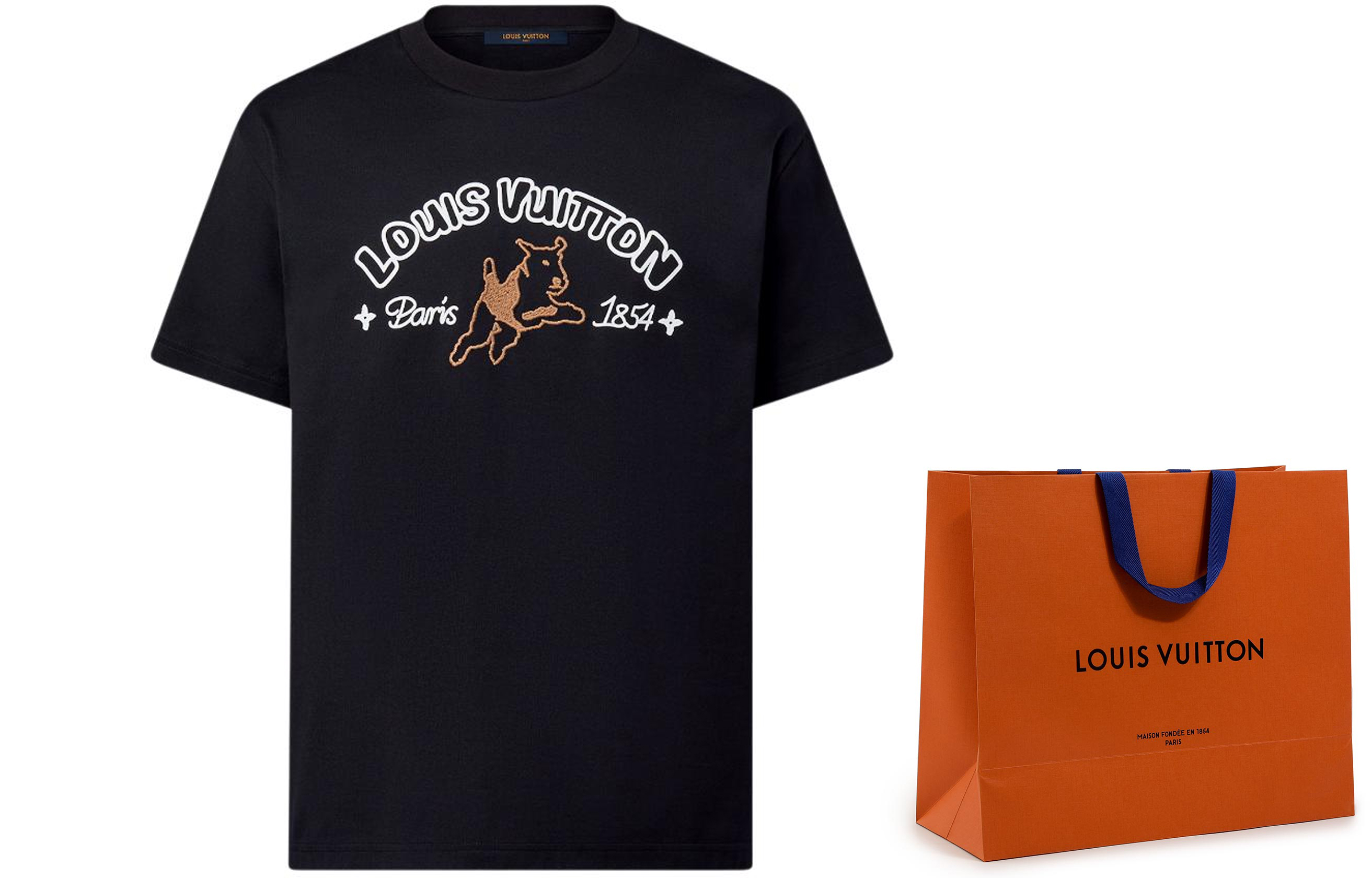 LOUIS VUITTON Tyler SS24 Embroidered Logo Short Sleeve T-Shirt Black Menswear 1AFQ67 圖 3