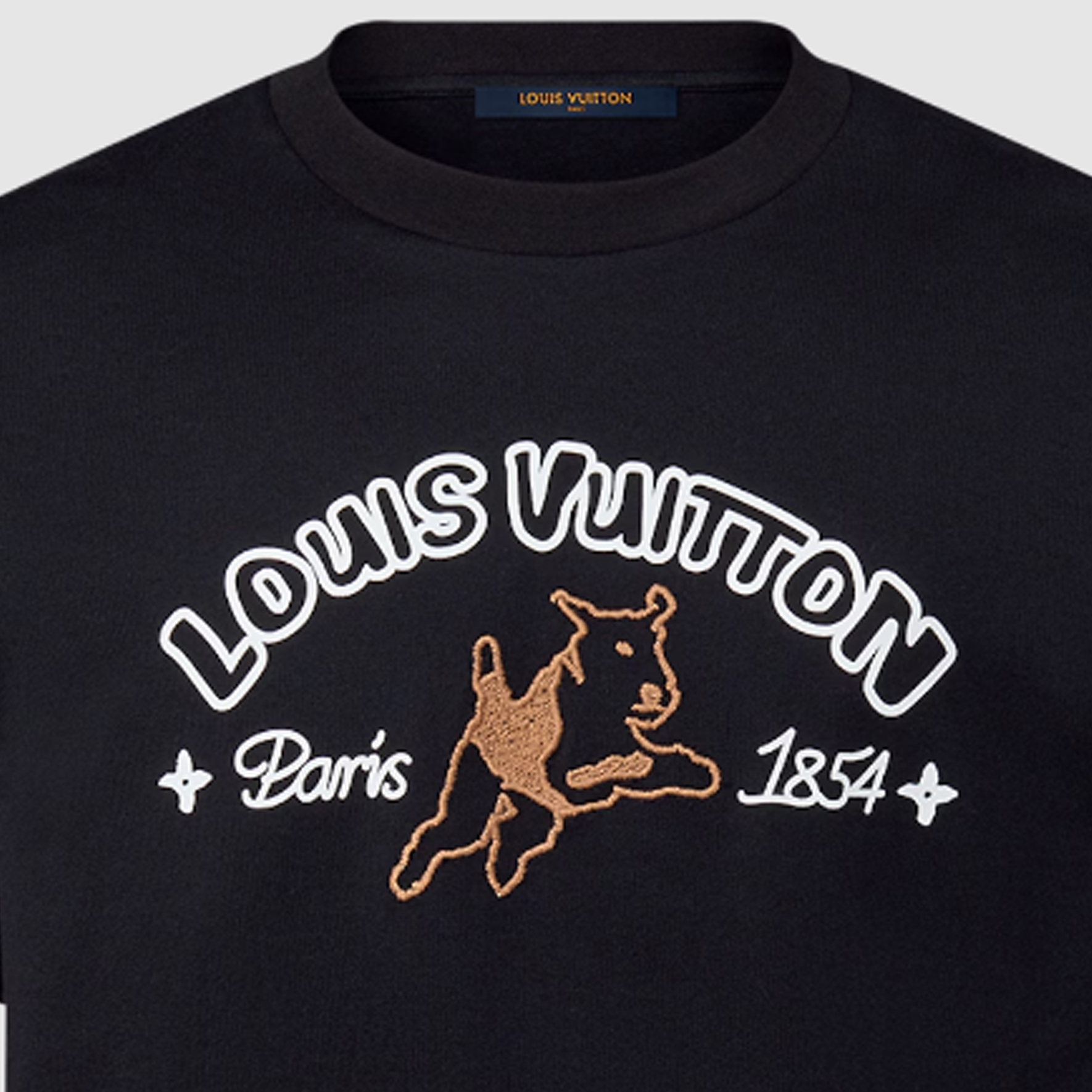 LOUIS VUITTON Tyler SS24 Embroidered Logo Short Sleeve T-Shirt Black Menswear 1AFQ67 圖 7