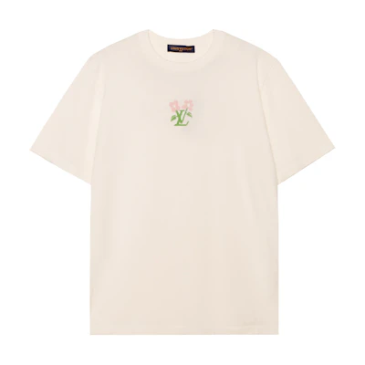 LOUIS VUITTON Tyler SS24 Floral Logo Tee Beige Mens Round Neck T-Shirt 1AFRDI