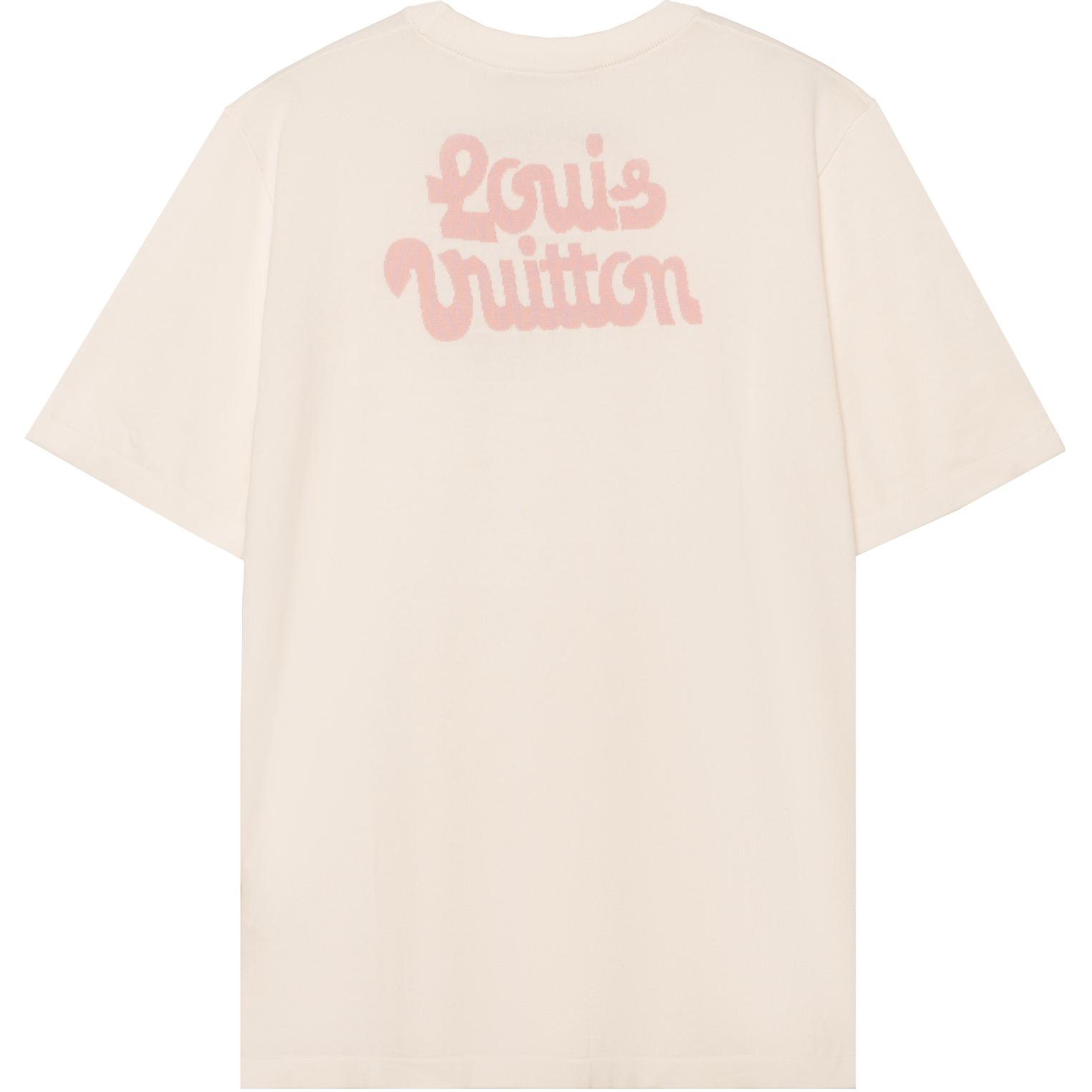 Lookbook LOUIS VUITTON x Tyler SS24 Kaos Logo Floral Beige Pria Leher Bulat 1AFRDI