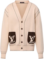 LOUIS VUITTON x Tyler SS24 Logo Cream V-Neck Knit Cardigan for Men. 1AFPXW LOUIS VUITTON x Tyler SS24 Logo Cream V-Neck Knit Cardigan for Men. 1AFPXW