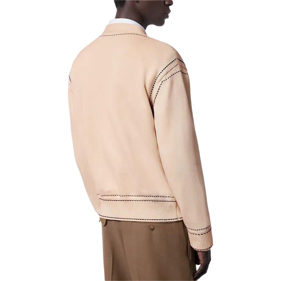 Sizing 路易威登 x Tyler SS24 男士奶油色Logo V領針織開衫 1AFPXW