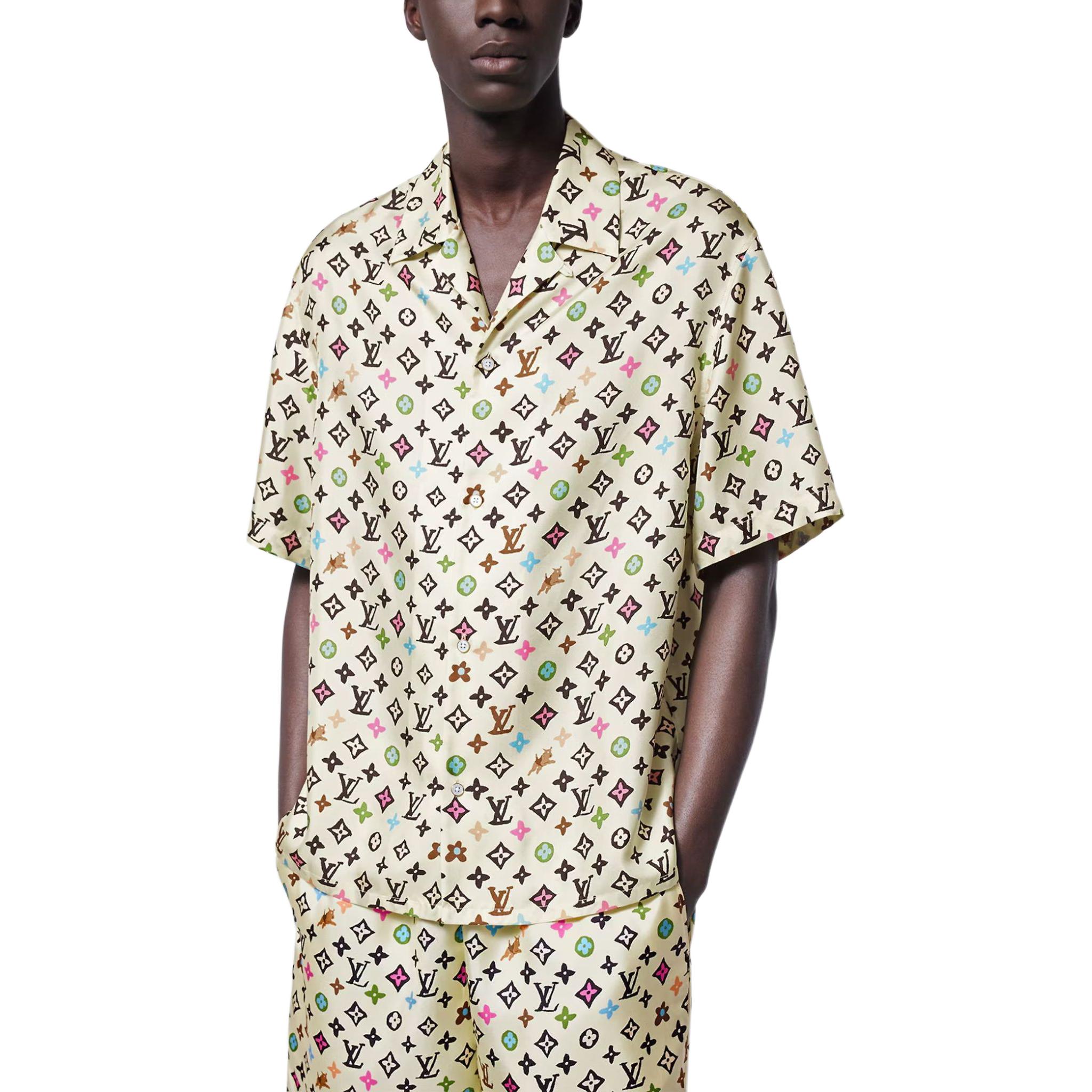 Sizing 路易威登 x Tyler SS24 米色印花寬鬆短袖襯衫 男款. 1AFQ26