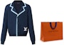 Lookbook LOUIS VUITTON x Tyler SS24 Kardigan Biru Navy Logo Rajut Lelaki. 1AFPXI
