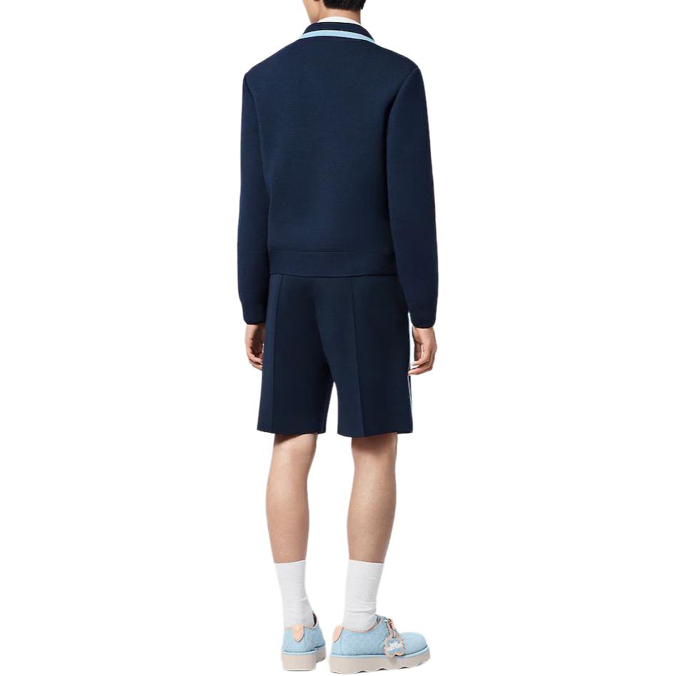 Purchase LOUIS VUITTON x Tyler SS24 Kardigan Biru Navy Logo Rajut Lelaki. 1AFPXI
