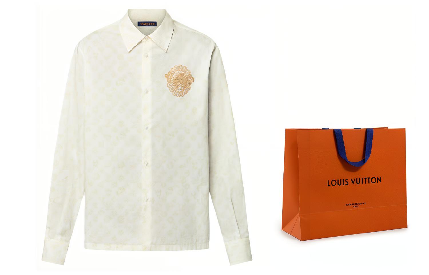 Lookbook 루이비통 x 타일러 SS24 패턴 프린트 화이트 긴팔 셔츠 에디션. 1AFPZW