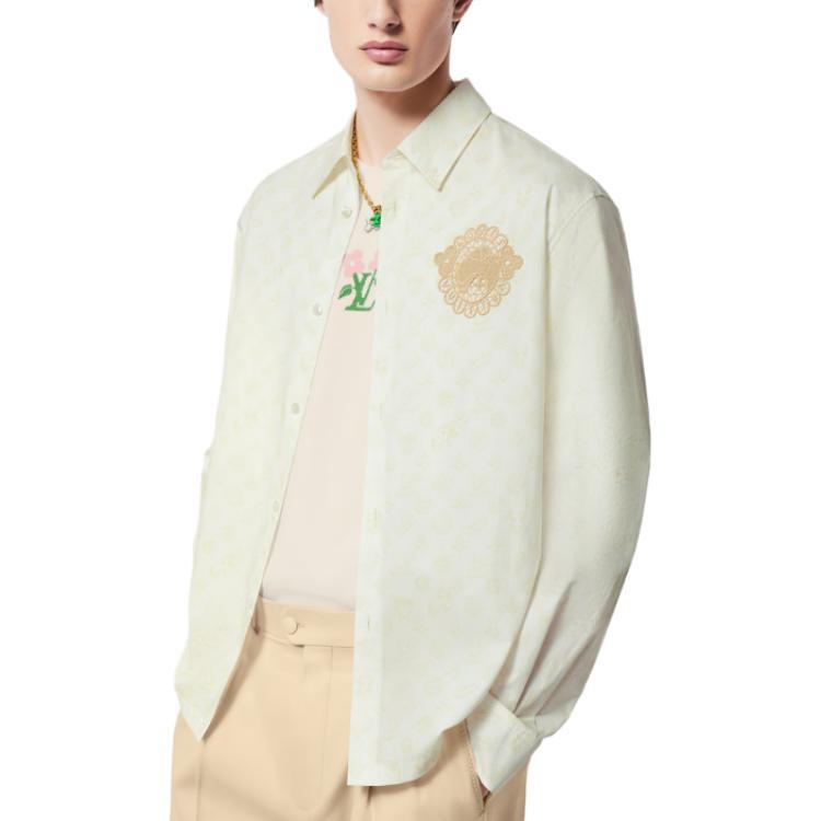 Sizing 루이비통 x 타일러 SS24 패턴 프린트 화이트 긴팔 셔츠 에디션. 1AFPZW