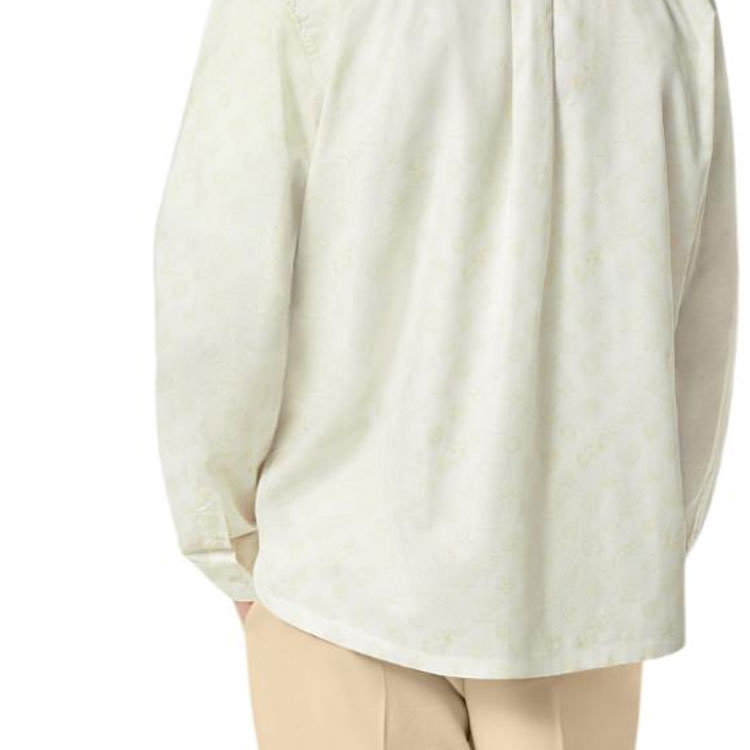 Cheap 루이비통 x 타일러 SS24 패턴 프린트 화이트 긴팔 셔츠 에디션. 1AFPZW