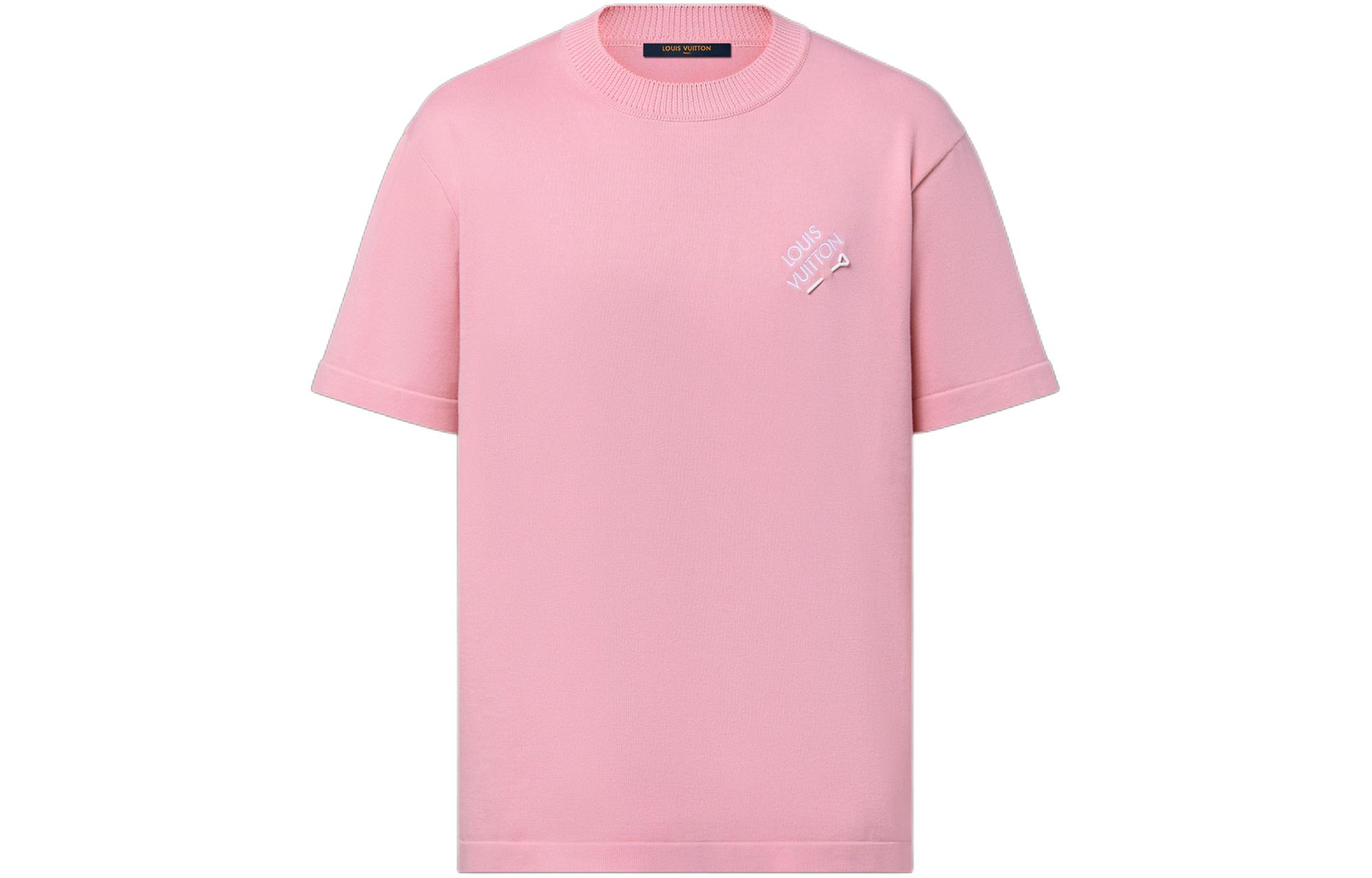 LOUIS VUITTON x Tyler SS24 Pink Embroidered Logo Crewneck T-Shirt Men’s. 1AFPSP
