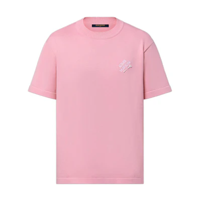 LOUIS VUITTON Tyler SS24 Pink Embroidered Logo Crewneck T-Shirt Men’s. 1AFPSP