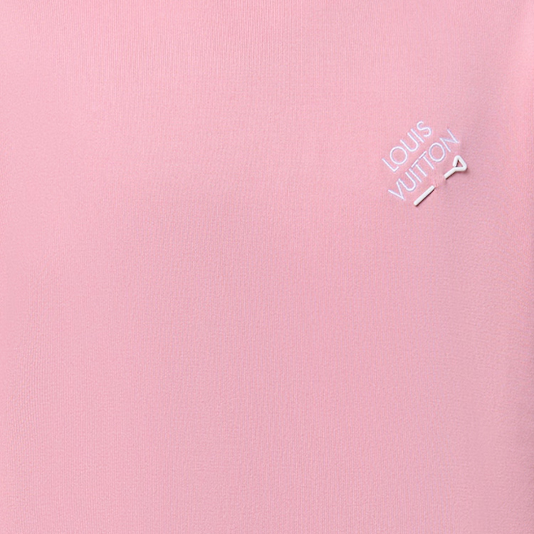 Cheap LOUIS VUITTON x Tyler SS24 Logo T-Shirt Lelaki Merah Jambu Bersulam. 1AFPSP