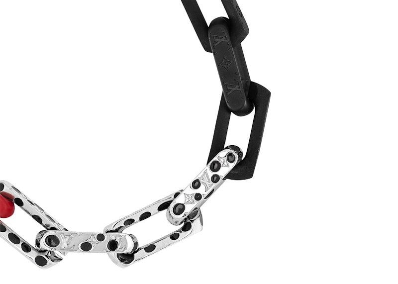 Order ルイ・ヴィトン × 草間彌生 モノグラム チェーンブレスレット ブラック/レッド