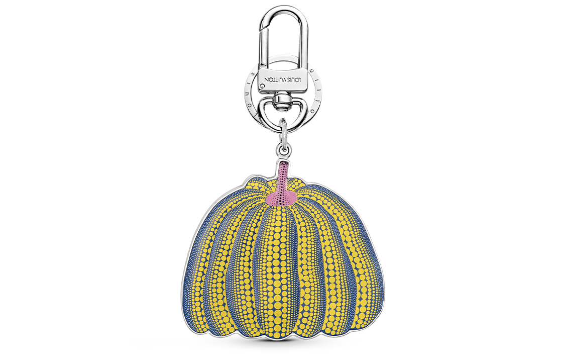 Order LOUIS VUITTON x Yayoi Kusama Pumpkin Leather Metal Keychain Yellow Unisex M01103