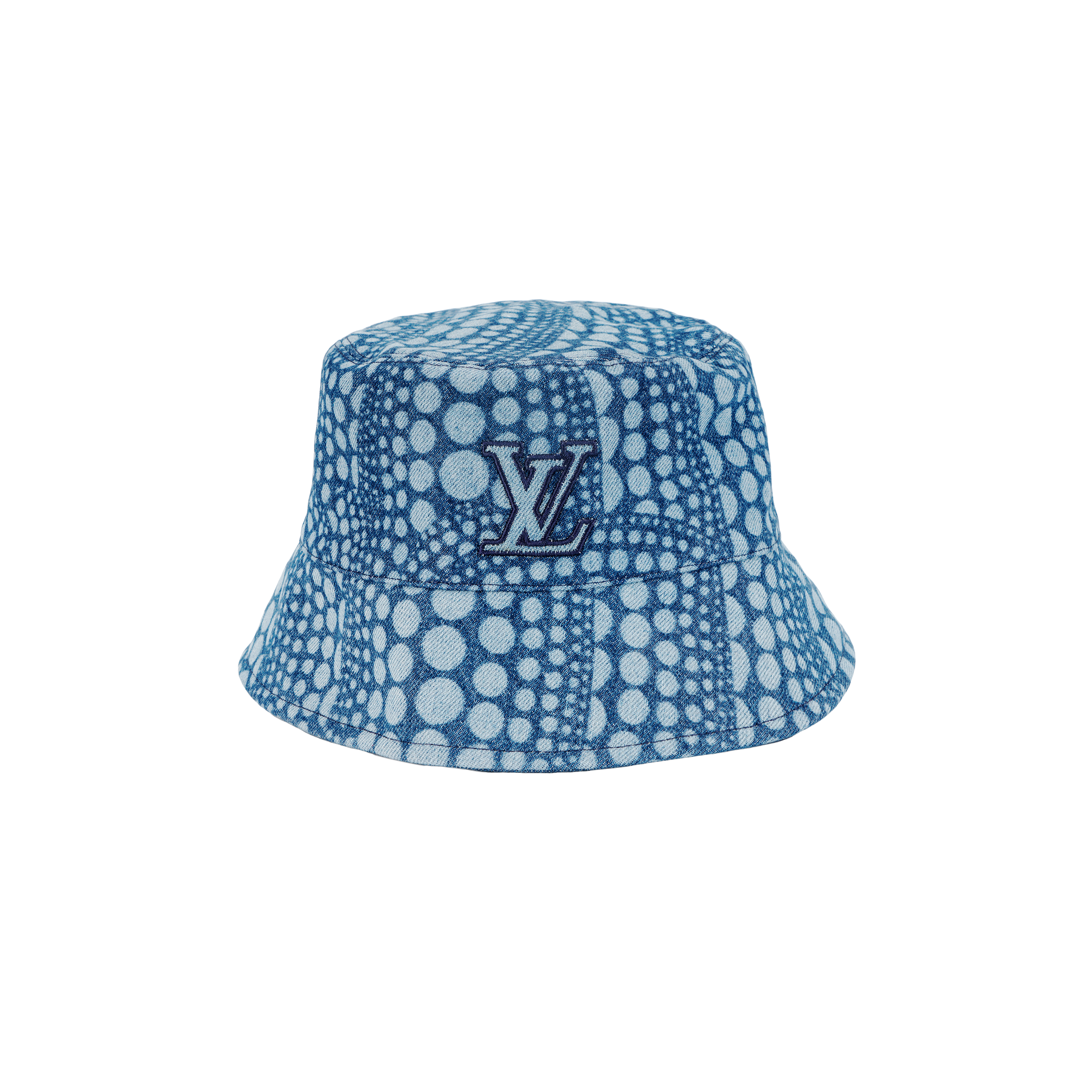 Louis Vuitton x Yayoi Kusama Pumpkin Reversible Blue Bucket Hat for Men. M7066