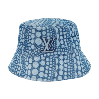 Louis Vuitton Yayoi Kusama Pumpkin Reversible Blue Bucket Hat for Men. M7066