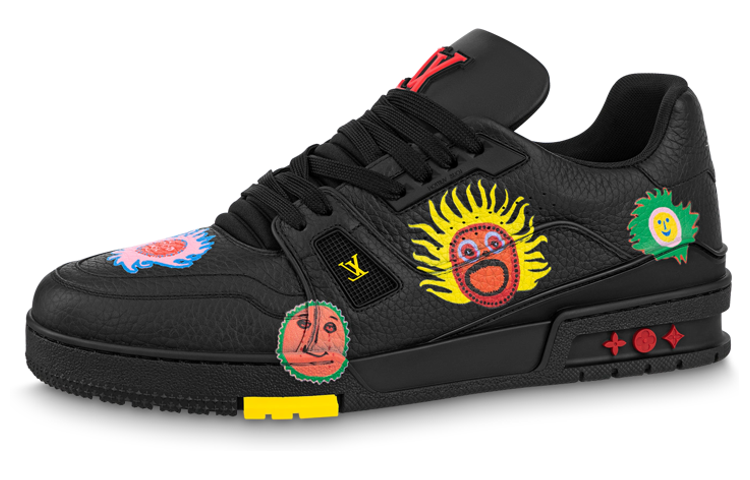 Buy 草間彌生/Yayoi Kusama x LOUIS VUITTON Trainer 低幫 繫帶 時尚板鞋 男女同款 黑色