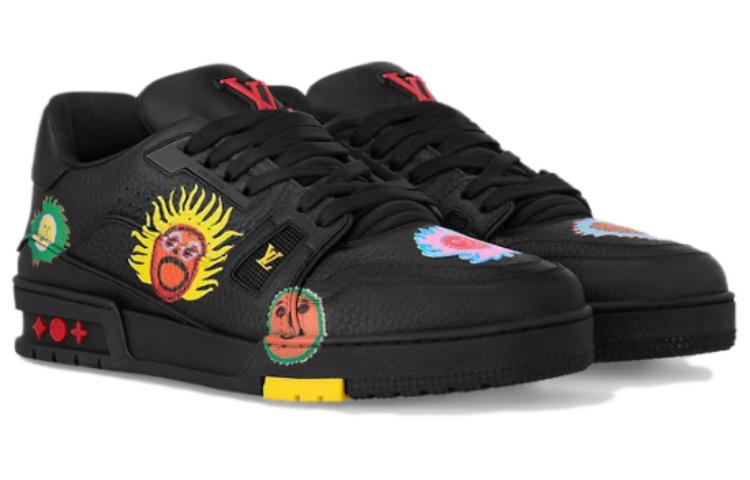 Order 草間彌生/Yayoi Kusama x LOUIS VUITTON Trainer 低幫 繫帶 時尚板鞋 男女同款 黑色