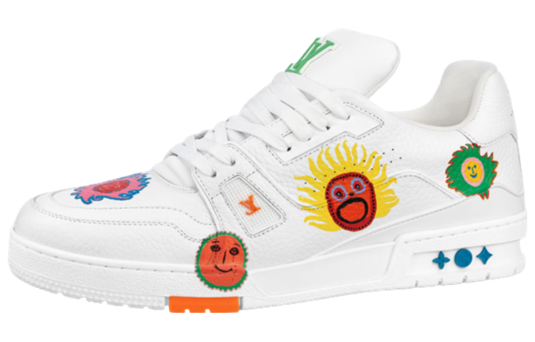 Buy 草間彌生/Yayoi Kusama x LOUIS VUITTON 運動鞋 低筒 繫帶 時尚板鞋 男女款白色