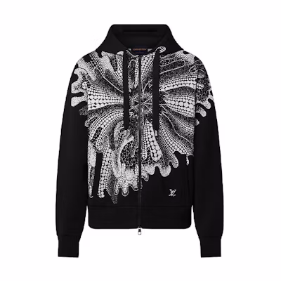 Louis Vuitton Yayoi Kusama SS23 Black Hoodie with Psychedelic Flowers 1AB6HU