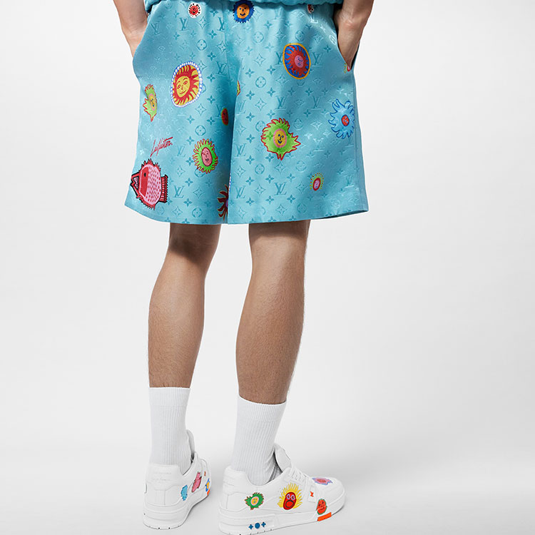 Purchase LOUIS VUITTON x Yayoi Kusama SS23 Pantalones Cortos Azul Jacquard Hombre. 1AB487