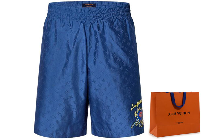 Order LOUIS VUITTON x Yayoi Kusama SS23 Celana Pendek Pantai Biru Monogram Pria. 1AB79T