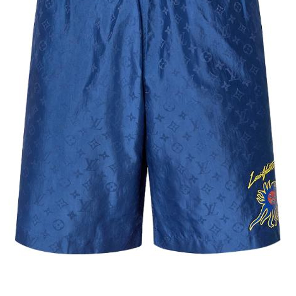 Cheap LOUIS VUITTON x Yayoi Kusama SS23 Celana Pendek Pantai Biru Monogram Pria. 1AB79T