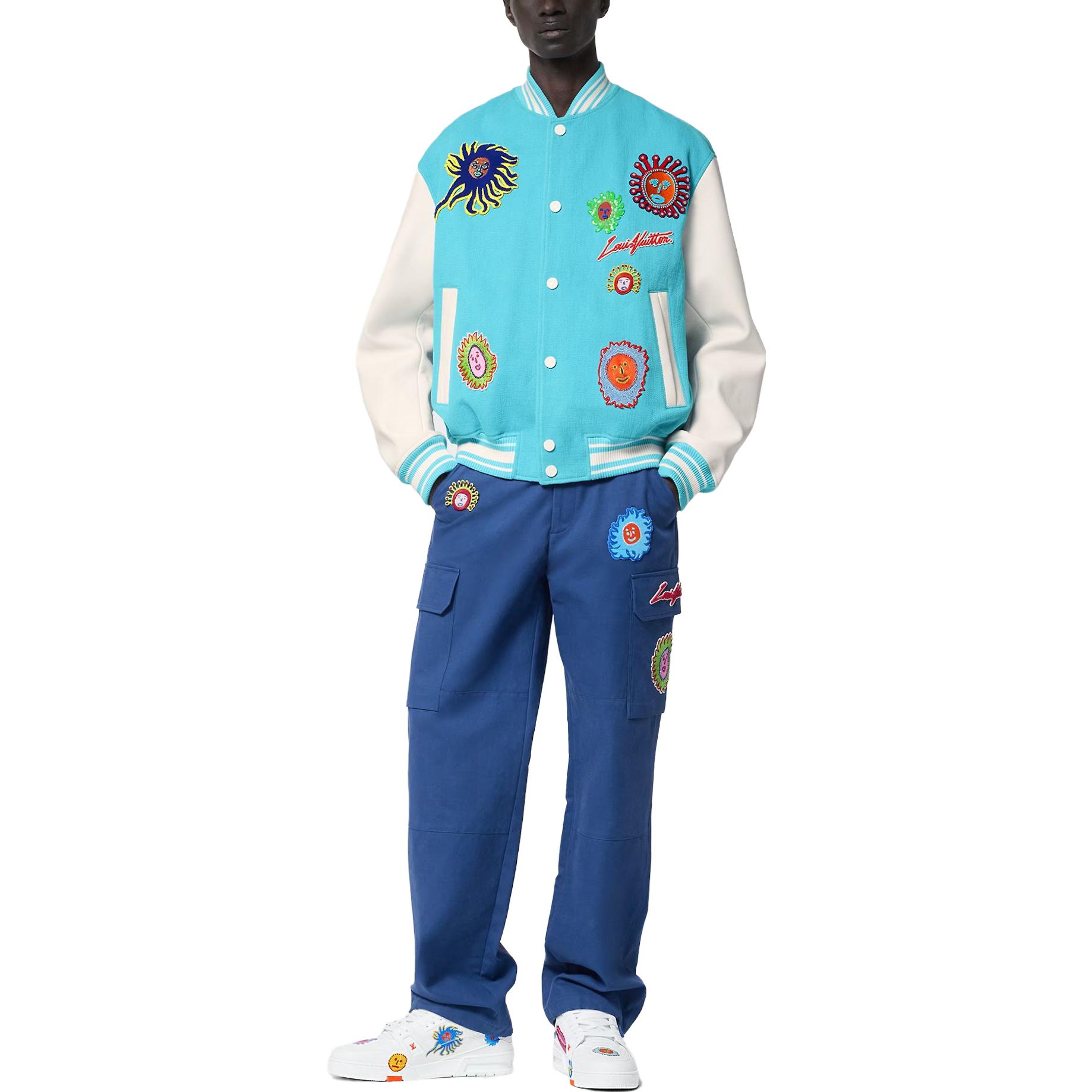 Louis Vuitton Yayoi Kusama SS23 Face Embroidery Baseball Jacket Blue Mens. 1AB8HA 圖 3