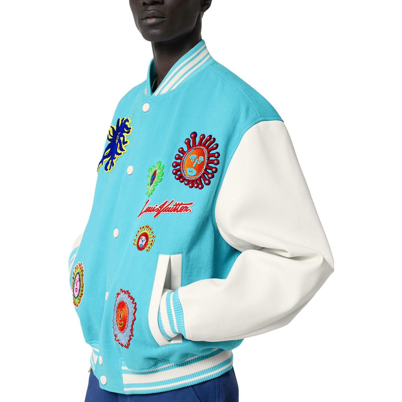 Louis Vuitton Yayoi Kusama SS23 Face Embroidery Baseball Jacket Blue Mens. 1AB8HA 圖 4