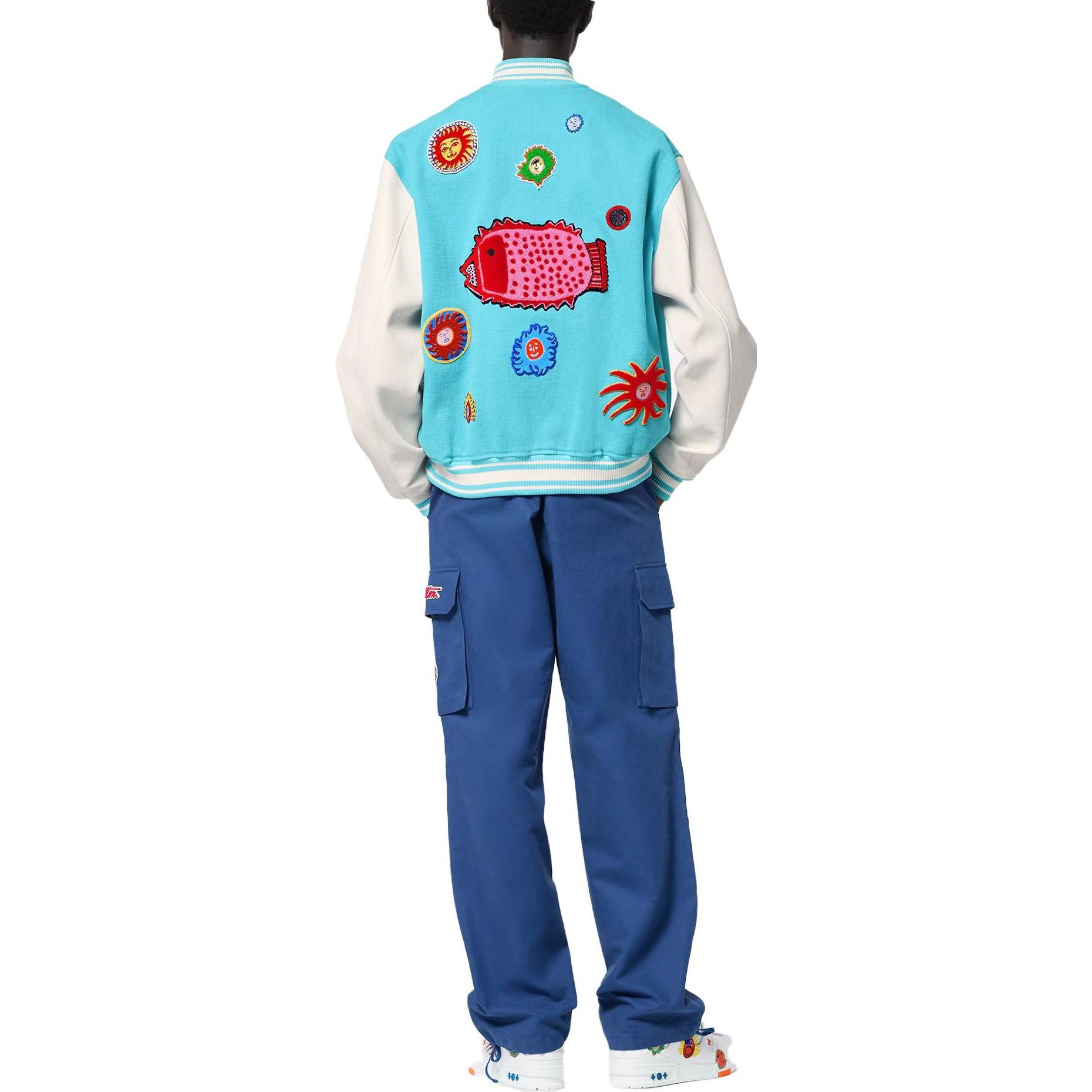 Louis Vuitton Yayoi Kusama SS23 Face Embroidery Baseball Jacket Blue Mens. 1AB8HA 圖 5