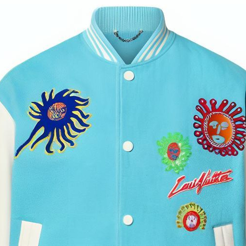 Louis Vuitton Yayoi Kusama SS23 Face Embroidery Baseball Jacket Blue Mens. 1AB8HA 圖 7
