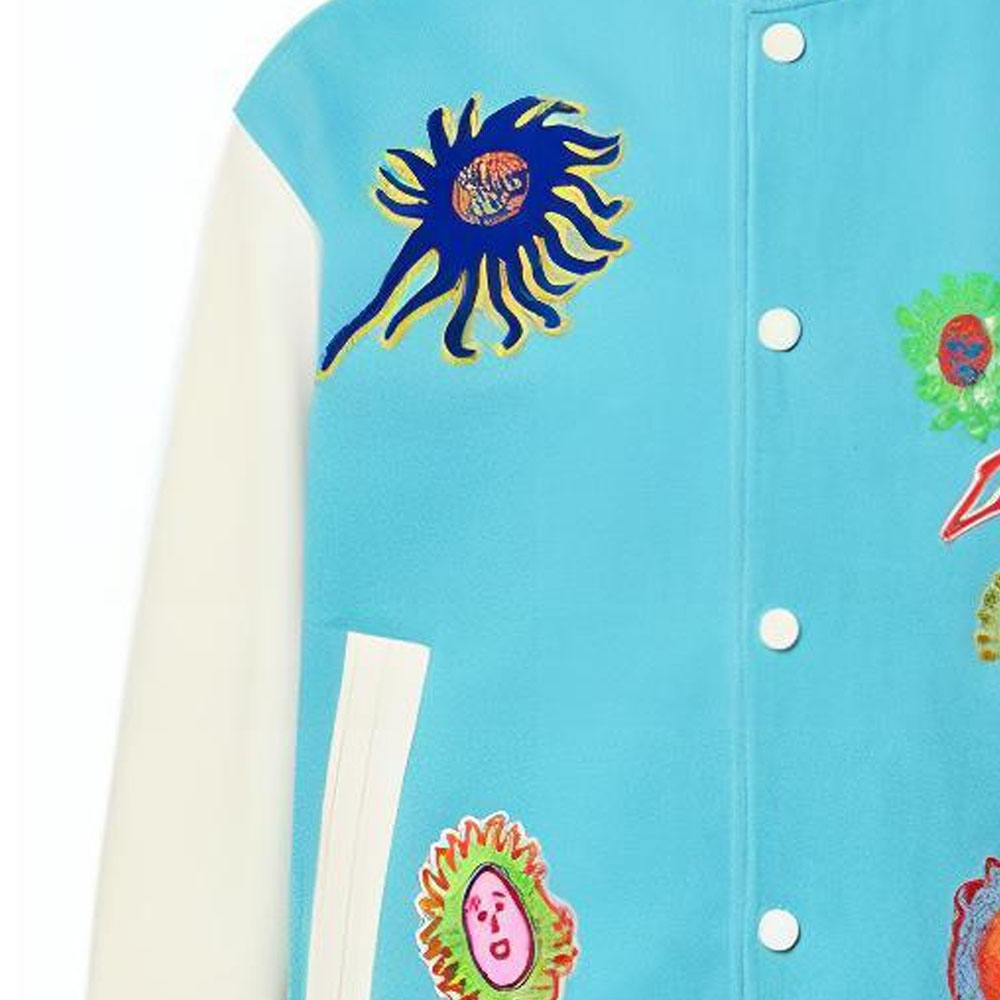 Louis Vuitton Yayoi Kusama SS23 Face Embroidery Baseball Jacket Blue Mens. 1AB8HA 圖 8