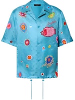 LOUIS VUITTON x Yayoi Kusama SS23 Face Print Blue Short Sleeve Shirt Mens. 1AB7IK LOUIS VUITTON x Yayoi Kusama SS23 Face Print Blue Short Sleeve Shirt Mens. 1AB7IK