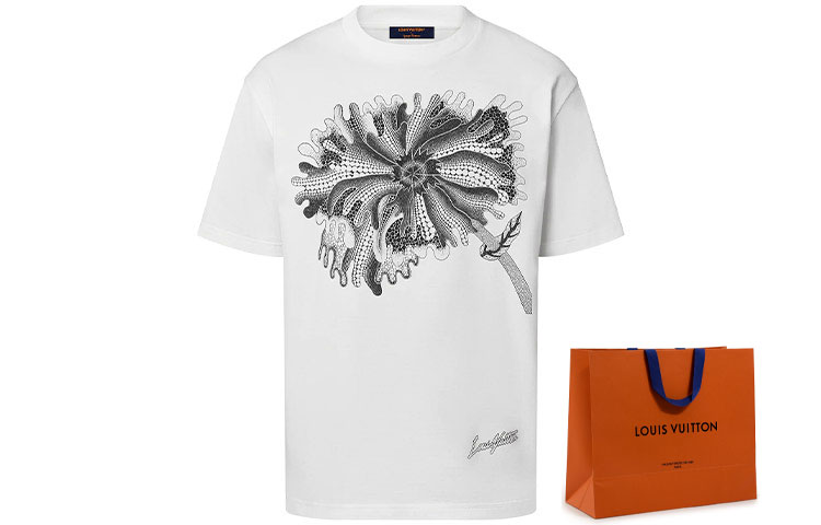 Sizing LOUIS VUITTON x 草間彌生 SS23 圖案花卉白色短袖 休閒T恤 1AB6IJ