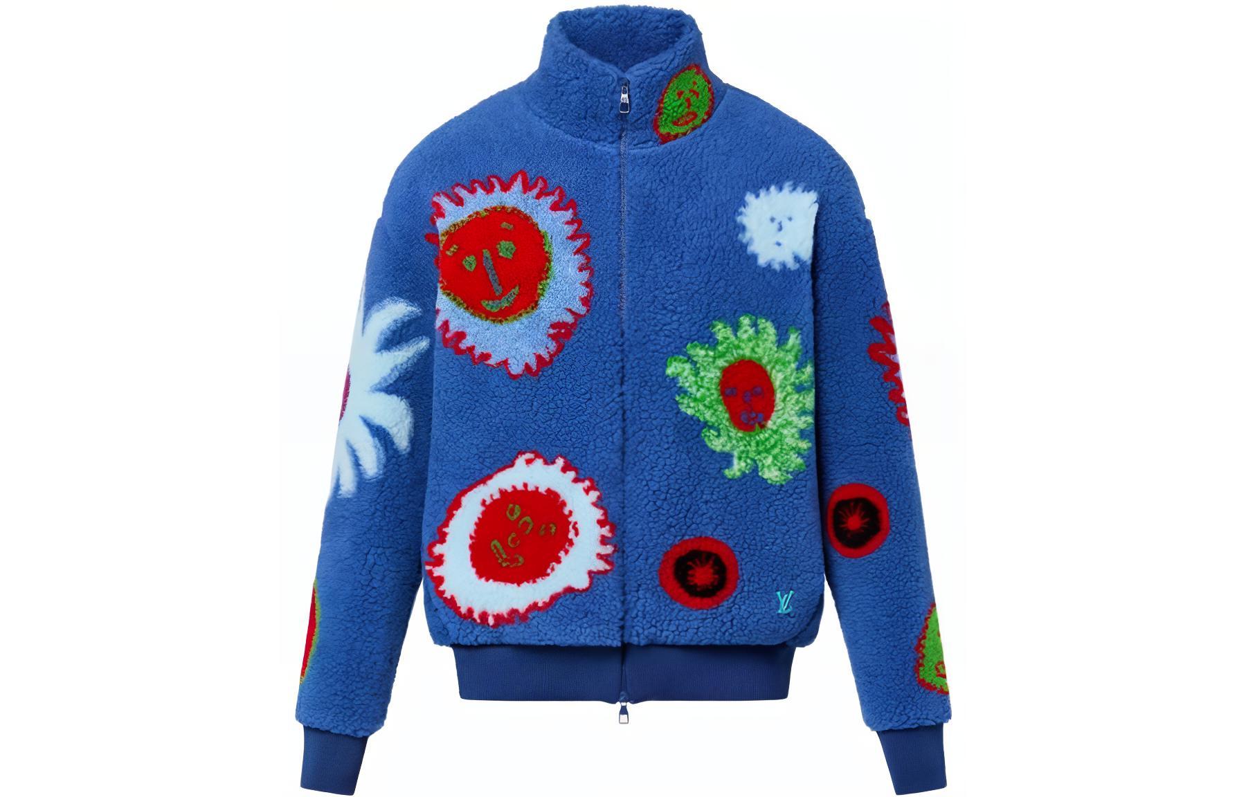 LOUIS VUITTON Yayoi Kusama SS23 Pattern Logo Embroidered Jacket Blue 1AB6X0