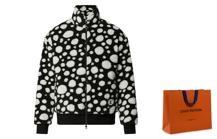 Cheap LOUIS VUITTON x Yayoi Kusama SS23 Jaket Fleece Zip Polka Dot Hitam Lelaki. 1AB6HE