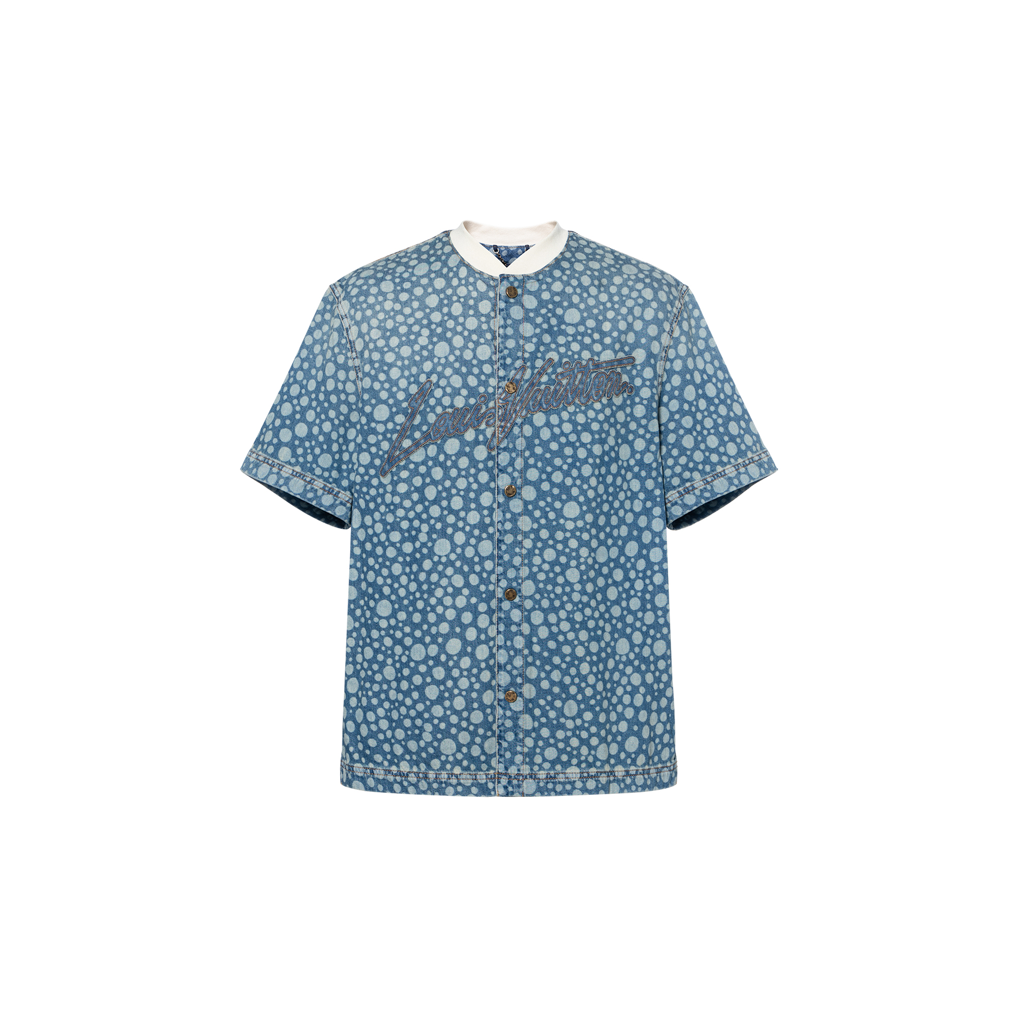 Louis Vuitton x Yayoi Kusama SS23 Polka Dot Logo Print Short Sleeve Shirt Men. 1AB6O5