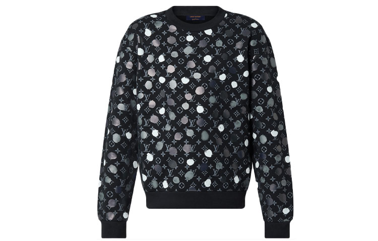 Order LOUIS VUITTON x Yayoi Kusama SS23 Logo Polka Dot Hitam Sweatshirt. 1AB6J7