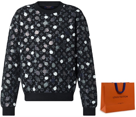 LOUIS VUITTON x Yayoi Kusama SS23 Logo Polka Dot Hitam Sweatshirt. 1AB6J7 Details for LOUIS VUITTON x Yayoi Kusama SS23 Logo Polka Dot Hitam Sweatshirt. 1AB6J7
