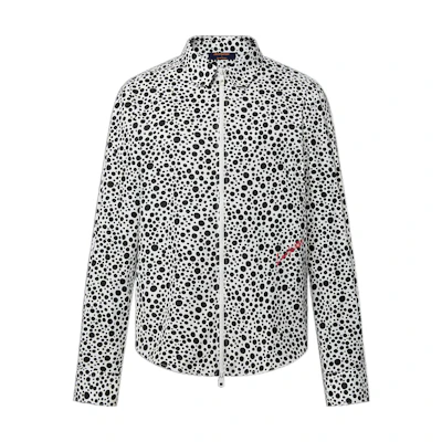 LOUIS VUITTON Yayoi Kusama SS23 Polka Dot Zip-Up White Long Sleeve Shirt Mens. 1AB6I2