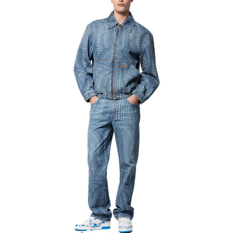 Lookbook LOUIS VUITTON x Yayoi Kusama SS23 Pumpkin Print Denim Jeans Blue Mens. 1AB6OD