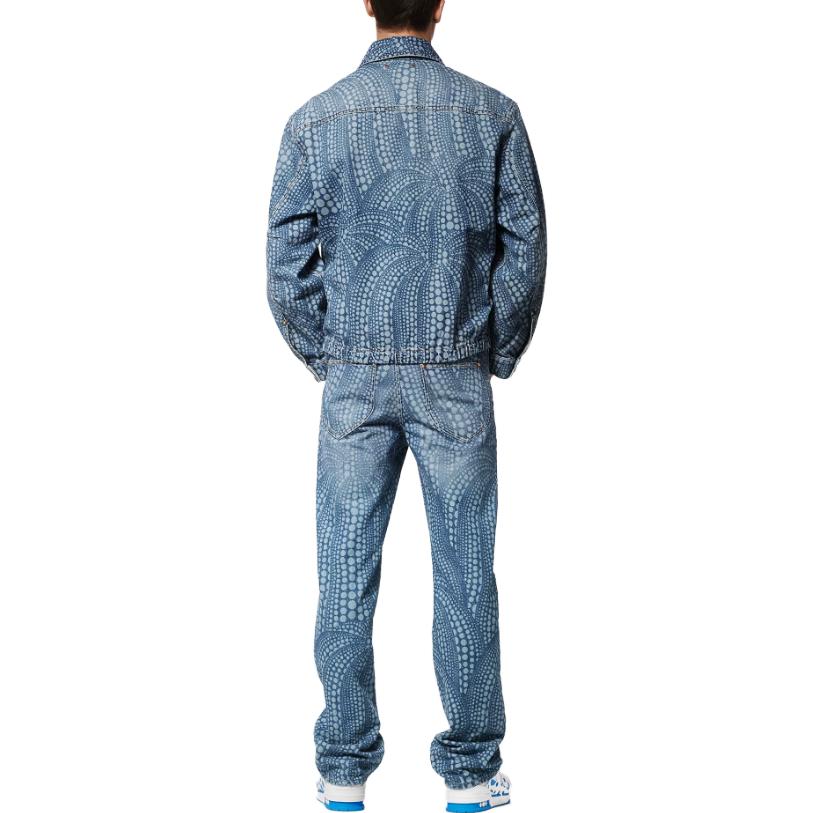 Shop LOUIS VUITTON x Yayoi Kusama SS23 Pumpkin Print Denim Jeans Blue Mens. 1AB6OD