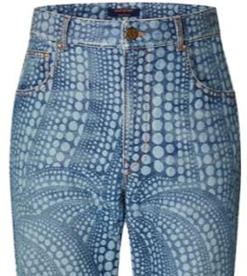 LOUIS VUITTON x Yayoi Kusama SS23 Pumpkin Print Denim Jeans Blue Mens. 1AB6OD Details for LOUIS VUITTON x Yayoi Kusama SS23 Pumpkin Print Denim Jeans Blue Mens. 1AB6OD