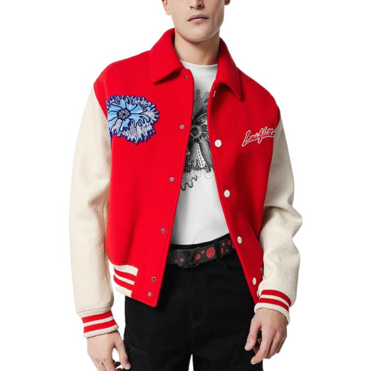 Details for 路易威登 x 草間彌生 SS23 紅色刺繡字母棒球外套 男款 1AB8I1
