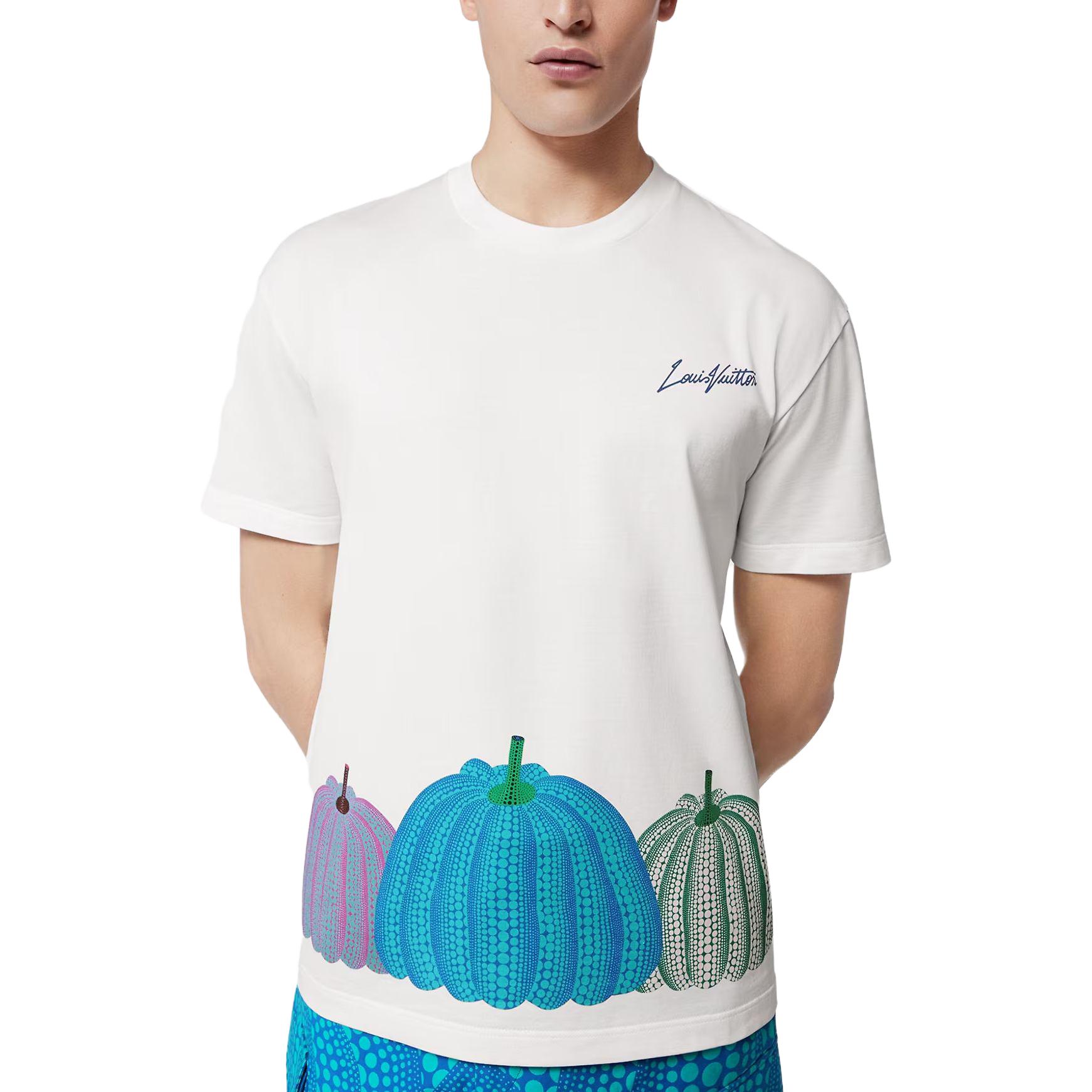 Shop ルイ・ヴィトン x 草間彌生 SS23 ホワイトパンプキン ロゴプリントTシャツ 1AB74Y
